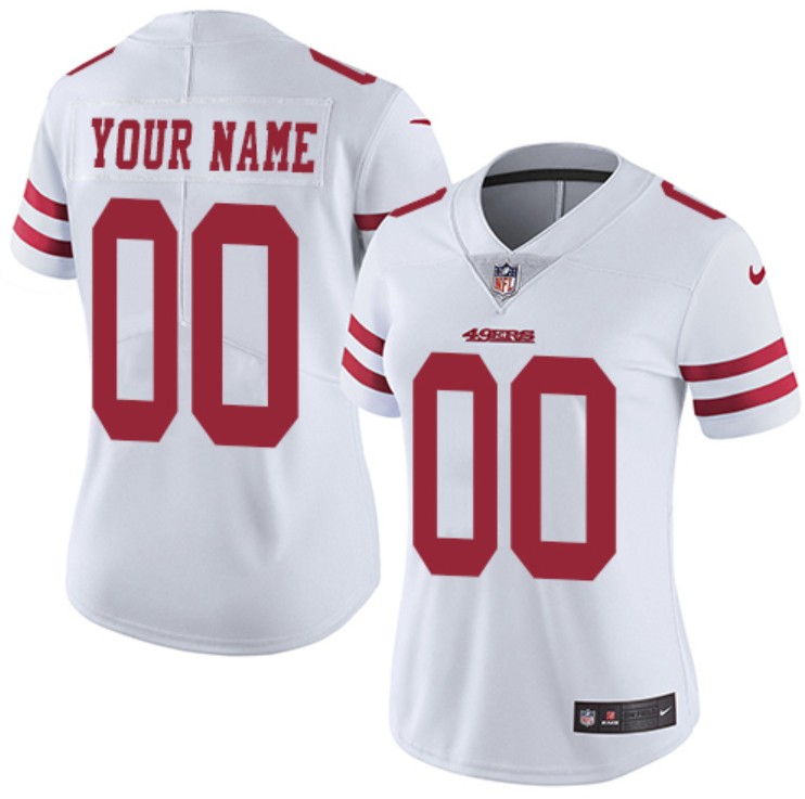 Women's San Francisco 49ers ACTIVE PLAYER Custom White Vapor Untouchable Stitched Jersey(Run Small)